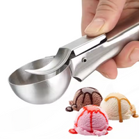Premium Stainless Steel Ice Cream Scoop with Trigger Fruit Scoop Frozen