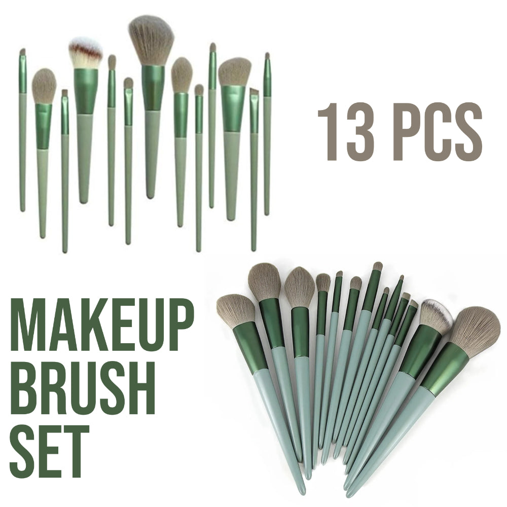 13pcs Makeup Brush Set with Storage Bag Makeup Sponge Soft Fur Eye Shadow