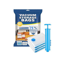 Vacuum Sealer Bags Set with Hand Pump - 6 Pieces (50x70cm, 60x80cm, 80x100cm) X2