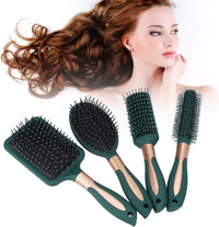 Anti-static Smooth 4pc Hair Air Cushion Comb Dark Green Plastic Comb Scalp