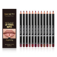 12pcs Multi-color Lip Liner Set, Waterproof, Sweat Proof, Long Lasting and