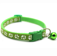 Cute Paw Design Cat Collar with Bell and Cat Belt - Adorable Accessory for