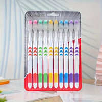 Set of 10 Kids Soft-Bristled Toothbrushes, Made with Bamboo Charcoal Nano