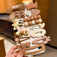 14pcs Cartoon Bear Baby Hair Clips Cute Girls Princess Hairpins Hair Accessories