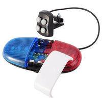 Bicycle Bike Horn Bell Police Car Light 6 LED 4 Loud Siren Sound with Remote