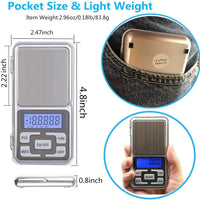 Electronic Pocket Scale 0.01g - 500g/200g Max for Gems / Medicine / Gem