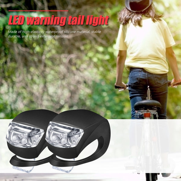 2pcs White LED Light Waterproof Blinker Bicycle Head Front Lights Cycling
