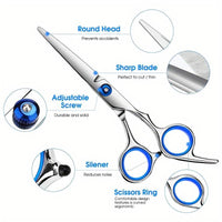 2pcs/set Premium Hair Cutting Kit - Stainless Steel Scissors with Thinning
