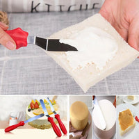 Stainless Steel Cake Cream Cutter Knife Smoother 3 Pcs - Multicolor