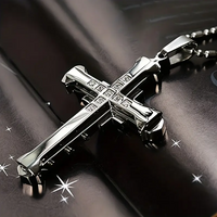 Unisex Cross Pendant Necklace with Rhinestones Iconic and Stylish Jewelry |