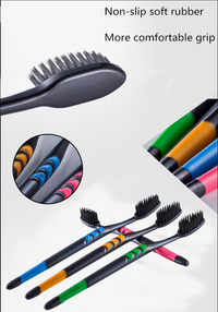 Set of 10 Kids Soft-Bristled Toothbrushes, Made with Bamboo Charcoal Nano