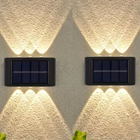 2pcs 6 LED Solar Wall Lamp / Outdoor Waterproof Up and Down Light Lighting