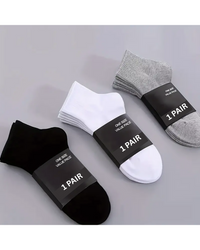 3 Pairs Unisex Casual Plain Color Boat Socks Thin Breathable Comfy