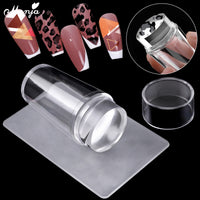 Transparent Silicone Nail Art Tools, Steel Plate Template, Rotation , Nail
