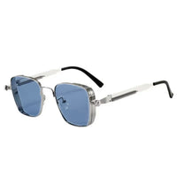 Retro Steampunk Silvery Square Metal Frame Trendy Glasses, Suitable for Both