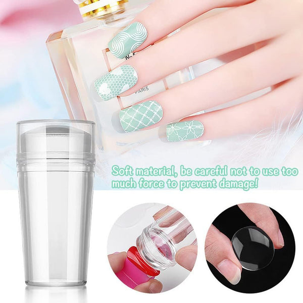 Transparent Silicone Nail Art Tools, Steel Plate Template, Rotation , Nail