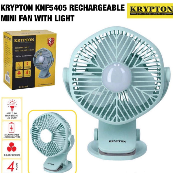 Rechargeable Krypton Knf5405 Portable Air Cooler Mini Table Fan with