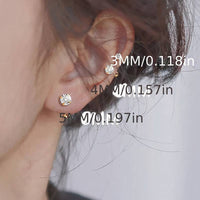 3 Pairs Elegant Small Ear Studs - Stainless Steel, Hypoallergenic Cartilage