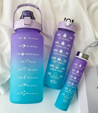 3pcs Water Bottle Colourful 2000ml 800ml 300ml 3 in 1