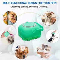 Pet Dog Shampoo Silicone Brush - Cat Massage Comb & Grooming Scrubber
