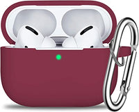 Airpods Pro 4 Case Pouch Silicone Soft + Hook Pouch in Black Red Brown Green