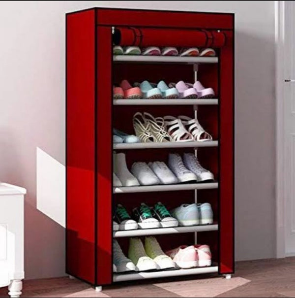 6-layer Simple Shoe Rack Cabinet Nonwoven Dustproof Hallway Shoes Storage
