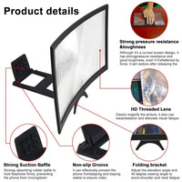 L6 3d Screen 12 Inch Magnifier Enlarged Curved Phone HD Screen Amplifier