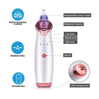 Electric Blackhead Remover Vacuum Suction Kit USB Rechargeable Portable Face