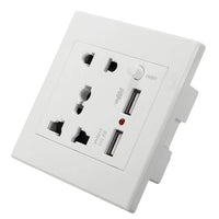 Ac 110-250v 13a USB Wall Socket Universal Wall Socket Panel with 2 USB Port