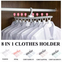 8-in-1 Multi-Port Support Circle Clothes Hanger Saves Space Foldable