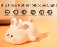 Led Night Lights Cute Sheep Rabbit Silicone Lamp USB Rechargeable Timing