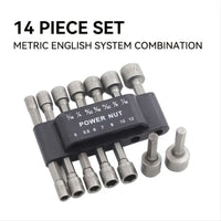 14pcs Electric Hex Socket Head Set Non-Magnetic Screwdriver Inserts for