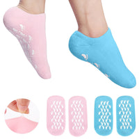 2pcs Silicone Feet Care Socks Moisturizing Gel Heel Thin Socks with Hole