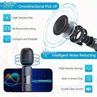 K9 Professional Microphone Wireless Lavalier Microphone for Android Type C