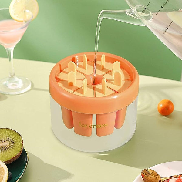 Ice Cream Mold Popsicles Molds with Round Ice Holder 8pcs Reusable Popsicle