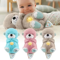 Breathing Plush Bear Otter Doll Newborn Soothing Sleep Playmate Children's