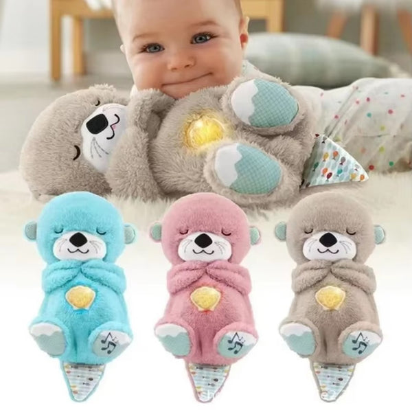 Breathing Plush Bear Otter Doll Newborn Soothing Sleep Playmate Children's