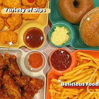 4pcs Plastic Serving Platter Set, Potato Chip Plate, Sturdy Snack Plate