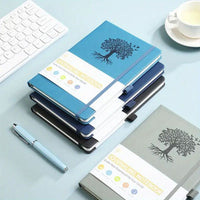 Elastic Strap Journal Notebook Office Work Planner Faux Leather Solid Color