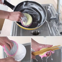 5pcs Double-Sided Miracle Dishwashing Sponge Brush - Pot & Bowl Cleaner with