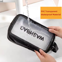 3pcs Portable Travel Wash Bag Female Transparent Waterproof Makeup Storage