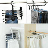 5 in 1 Pant Rack Shelves Clothes Hangers Multi-functional Wardrobe Magic Hanger