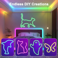 Lqhzmyy RGB Neon Light Strip with 24-Key Touchscreen Remote - USB-Powered