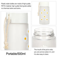 1pc 550ml/18.6oz Small Daisy Transparent Plastic Water Bottle Creative