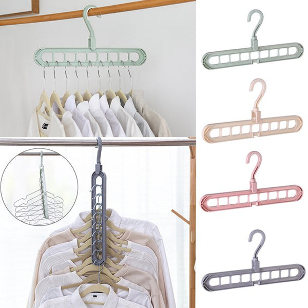 Creative Rotatable Clothe Rack Multifunctional 9 Hole Coat Hanger Save Space