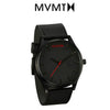 Mvmt Men Analog Wrist Watch with Artificial Leather Belt - Black