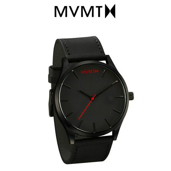 Mvmt Men Analog Wrist Watch with Artificial Leather Belt - Black