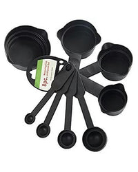 Measuring Cup and Measuring Spoon Set 8 Pcs - Black