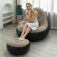 Comfortable Inflatable Sofa Set with Footrest 2pcs Air Lounge Chairs for