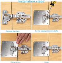 Upgrade Your Cabinet with This Stainless Steel Hinge Repair Plate